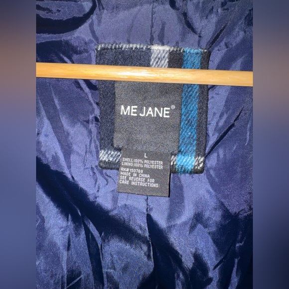ME JANE women’s long fall plaid‎ Coat size Large - Picture 8 of 12
